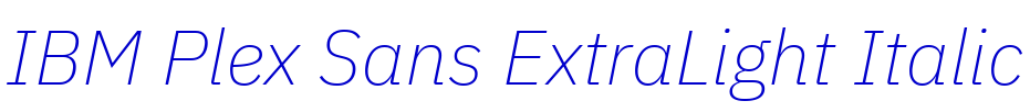 IBM Plex Sans ExtraLight Italic Schriftart